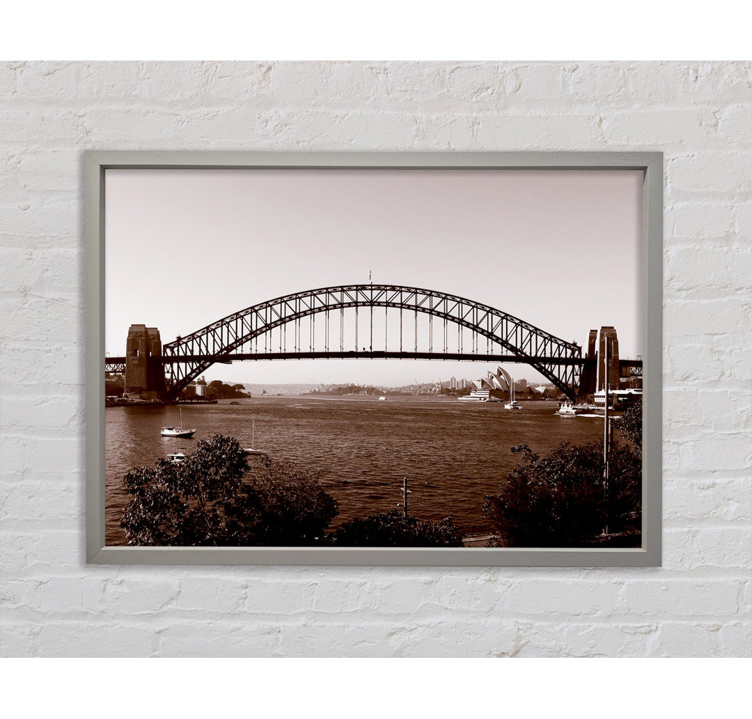 Sydney Harbour Bridge Retro Sepia - Druck