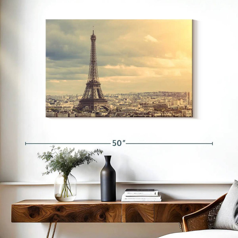 Ravi sépia Tour Eiffel Paris, H 26 po x l 39 po