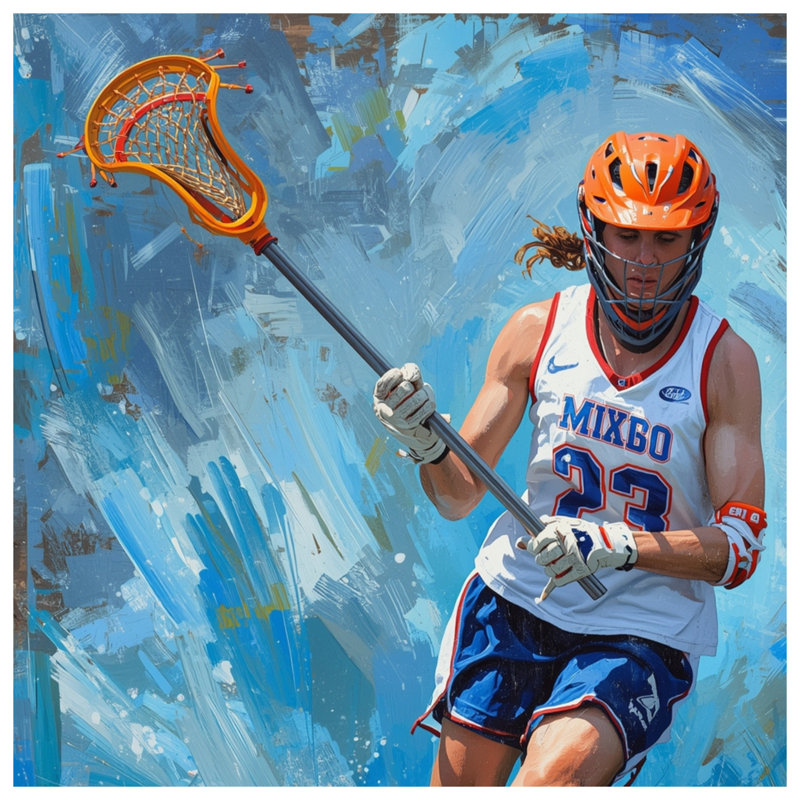 Lacrosse Player Action Blankets, 60in W x 80in H