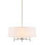Lustre blanc 5 lumières à abat-jour tambour-507133436