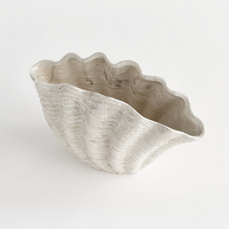 Seashore Handmade Clay Table Vase, 9" H x 15" W x 6.25" D