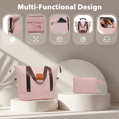 Ensemble de 3 valises de cabine avec valise de 20 pouces en ABS, sac de voyage et trousse de toilette, approuvé par la compagnie aérienne, léger et durable