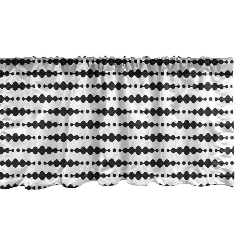 Ambesonne, ensemble de 2 cantonnières abstraites d'inspiration Art déco, gris anthracite et blanc, L 54 po x L 12 po