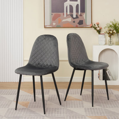 Grey Velvet Dining Chairs Upholstered seat