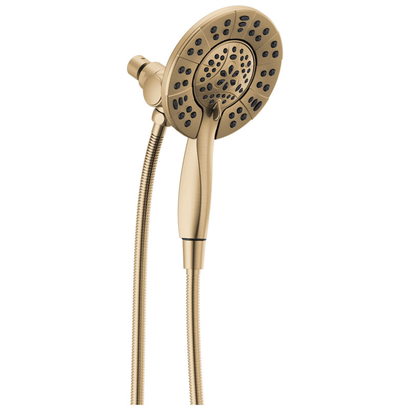 Pomme de douche double à 4 réglages avec douchette In2ition, douche à main 1,75 gallons par minute, Bronze champagne