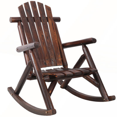 Durable Wooden Porch Rocker Chair for Relaxing Outdoors and Adding Rustic Charm to Your Patio