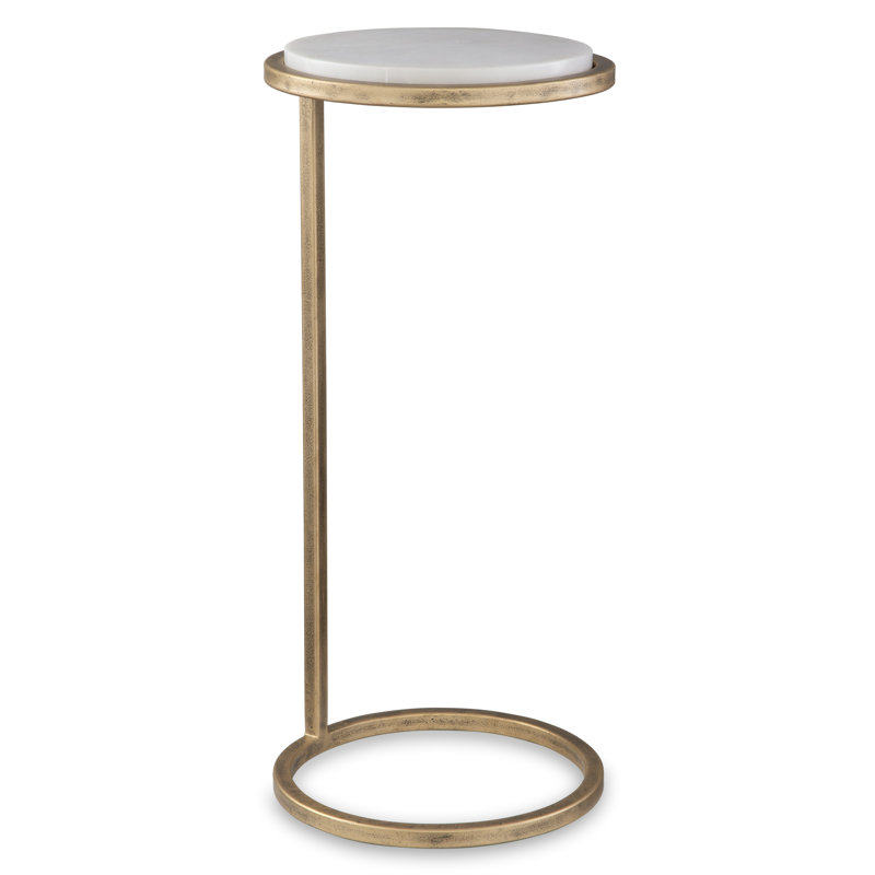 Table de bout Cinna, Plateau blanc / base or