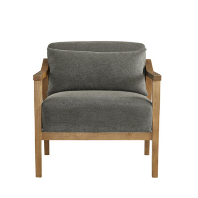 Fauteuil d'appoint en bois avec coussin lombaire