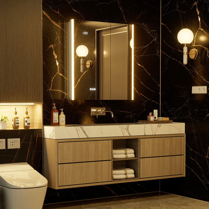 30X32" Smart LED Medicine Cabinet With Fog-Free Mirror – Surface/Recessed Mount, Dimmable Lights, Time Display, Outlet & Sensor Light