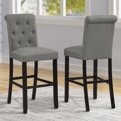 Tabouret de bar en bois massif Leviton, ensemble de 2