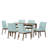 Jerwin 6 - Person Four Leg Dining Set-582421384-582423957