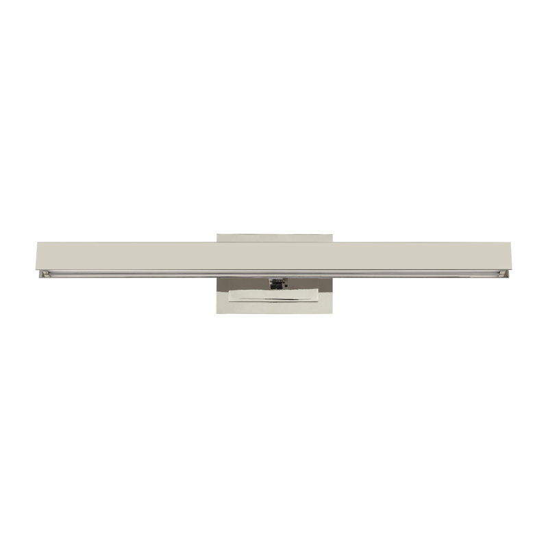 Bau Dimmable LED Wall Mounted Picture Light, 3" H x 30" W x 8" D, Polished Nickel