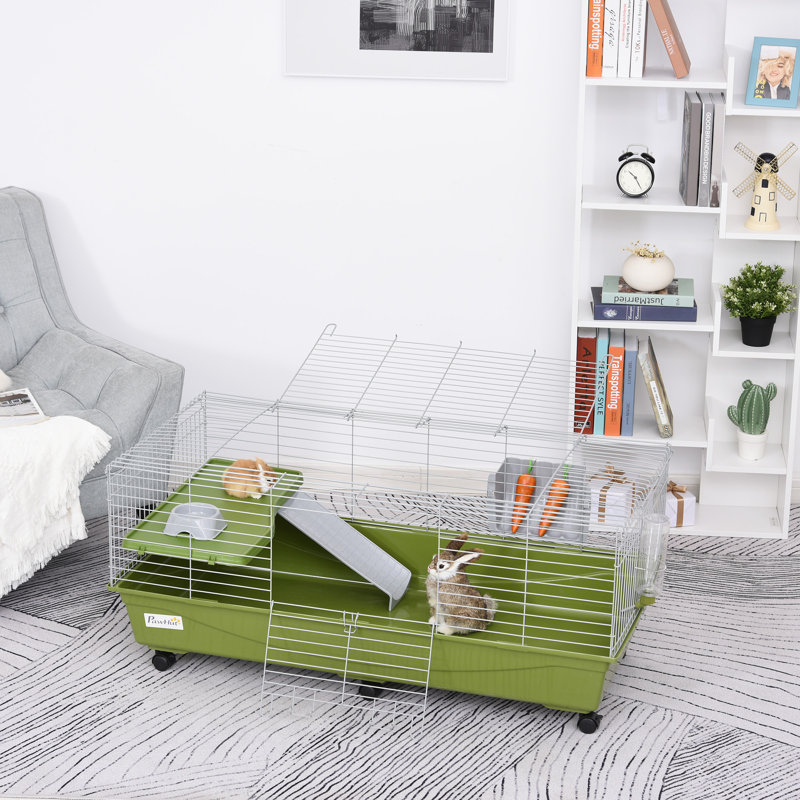 Cage pour animaux Emmerie, 19.75" H x 46.75" W x 23.25" D, Green