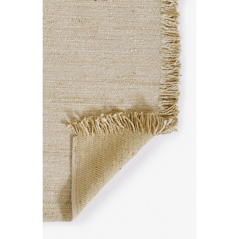 Ivory Flat Woven Handmade Wool 3' x 5' Area Rug
