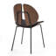 Ensemble de 2 chaises de salle à manger en microfibre beau noir avec pieds en fer