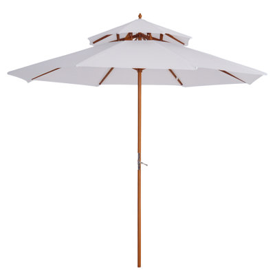 Buderus 265cm Market Parasol with Crank Lift , Counter Weights Included