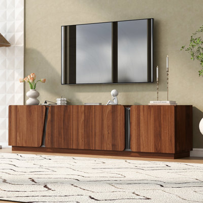 Modern Storage Cabinet with Rounded Corners and Marble Top