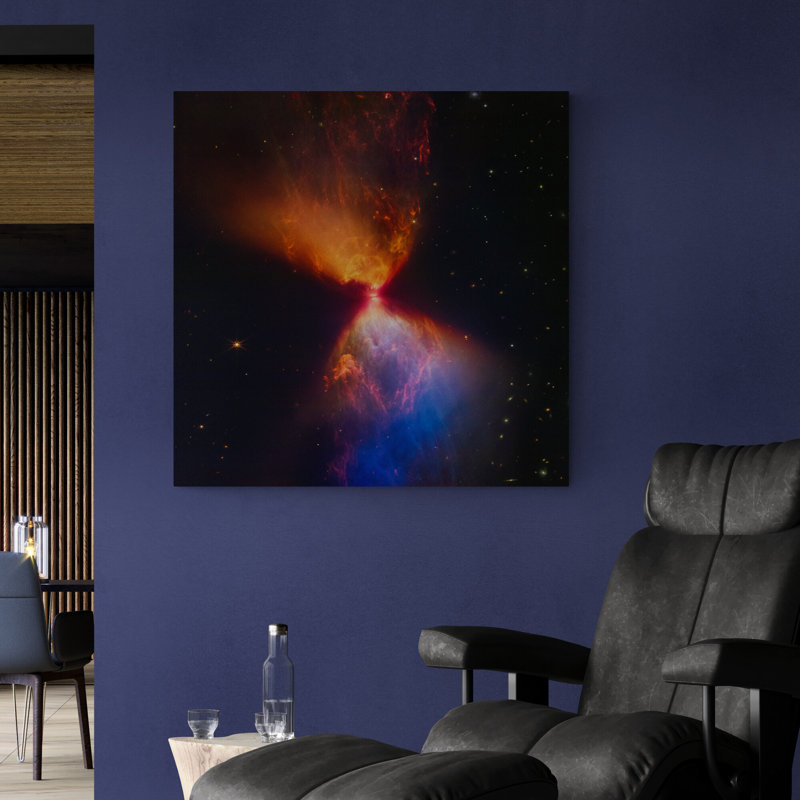NASA’s James Webb Fiery Hourglass Protostar - Print on Canvas, 41cm H x 41cm W x 4cm D