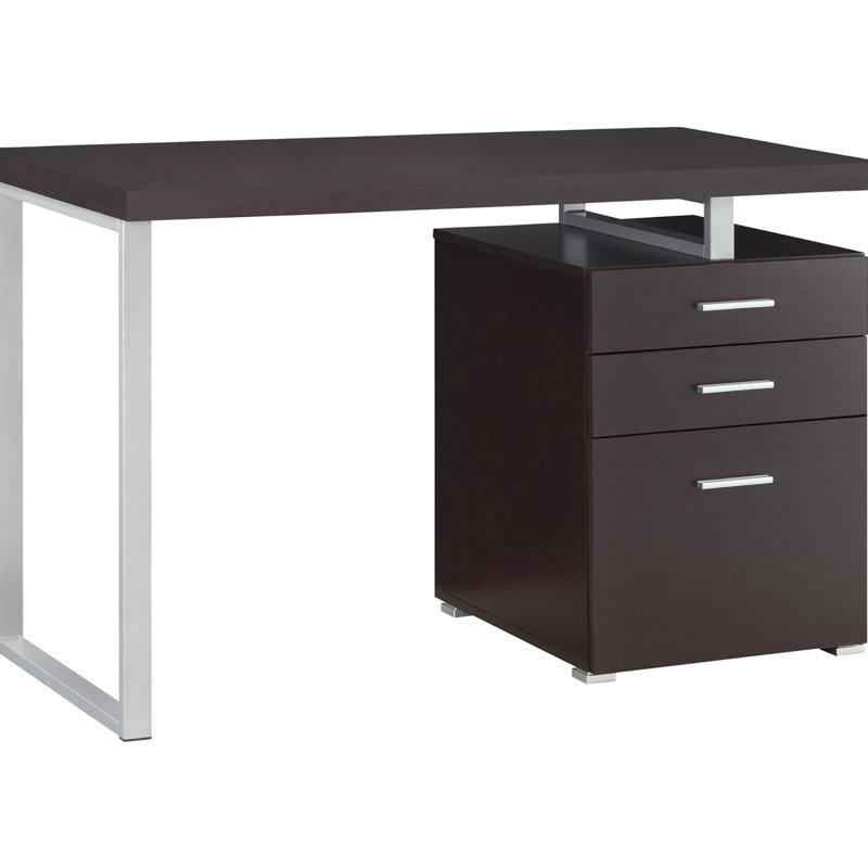 Bureau d'ordinateur contemporain Cappuccino 3 pour un espace de travail organisé