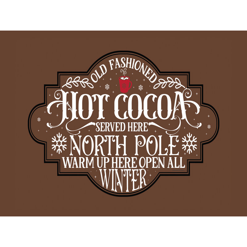 «Hot Cocoa» sur toile par impression à lettres et doublée, H 20 po x l 30 po