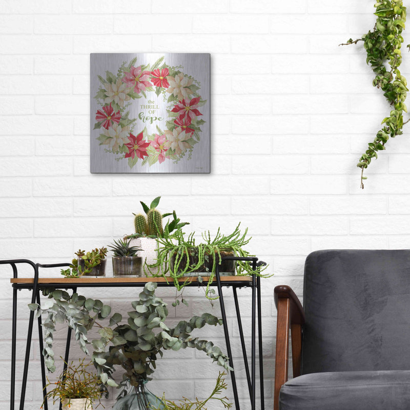 «The Thrill of Hope Wreath» par Cindy Jacobs, art mural en métal, H 12 po x l 12 po