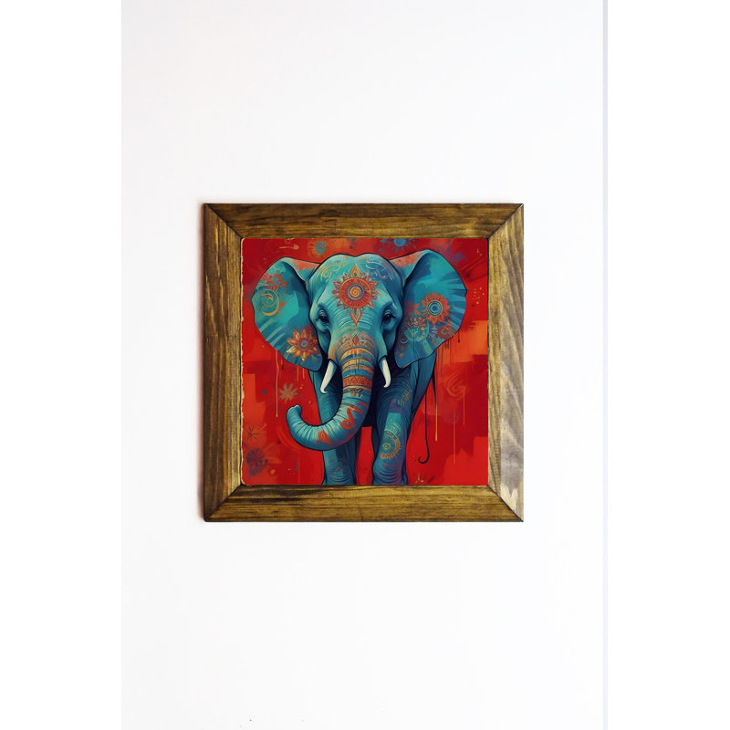 Elegant Decorative Framed Painting, 100% Stone Art, 6.1 x 6.1 Inches | Premium Wooden Frame, Thickness: 0.8 Inches | UV Printed for Vibrant Colors | Perfect for Home Décor, Living Room & Office Accent