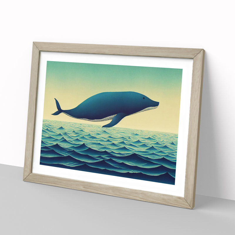 Whale Art Vol.4 - Framed Print, 34cm H x 46cm W x 2cm D, Oak Framed