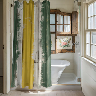 Antique Green Timber - Premium Shower Curtain