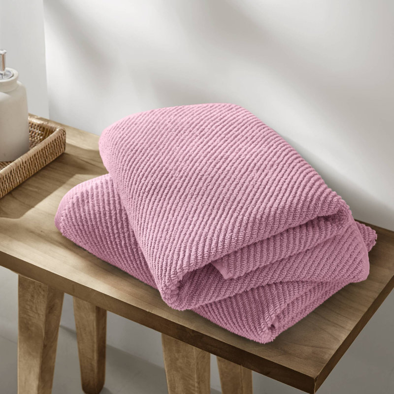 Ensemble de serviettes de bain 4 pièces Diagonal, Serviettes de bain - paquet de 4, Rose