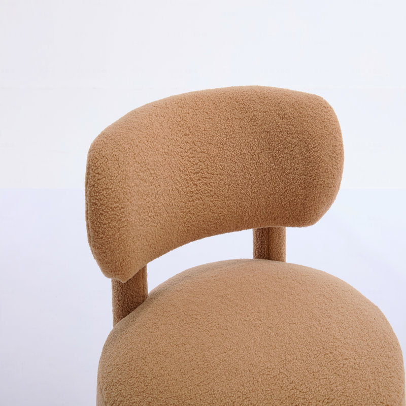 Chaise d'appoint rembourrée en tissu Teddy, Kaki