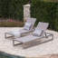 Ensemble de 2 chaises longues d'extérieur avec structure réglable en aluminium et siège en filet de textilène gris