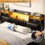 Storage Headboards With Cloth Darwers,Outlets,USB Ports And LED Lights-944443359-944443355