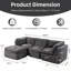 Canapé modulaire en L en chenille avec repose-pieds et coussin moelleux-1518706463