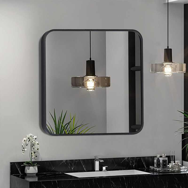 Lafata Metal Square Mirror, 60cm H x 60cm W