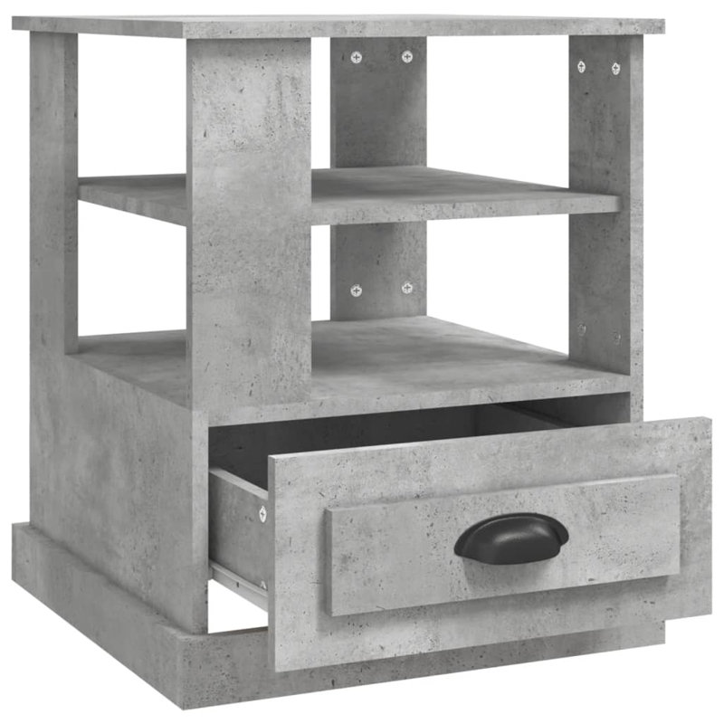 Boruta Solid Wood End Table, Concrete Grey