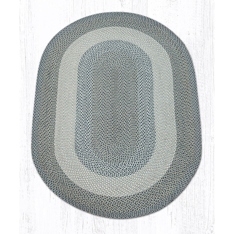 Rustic Multi-Tone Oval Braided Rug – Durable Farmhouse Decor, Oval 5' x 8'