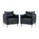 Eamor 30" Wide Faux Leather Armchair with Unique Arms(Set of 2)