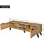 Jaxenor Modern TV Cabinet with Storage Space, TV Stand Unit with 2 Doors and 2 Open Shelves, TV Table for Living Room, 160.5*35.5*45 cm, Wood