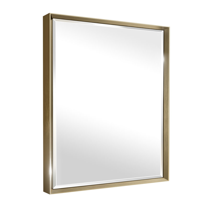 Miroir de salle de bain Lohoski, Or brossé, 36 po x 30 po