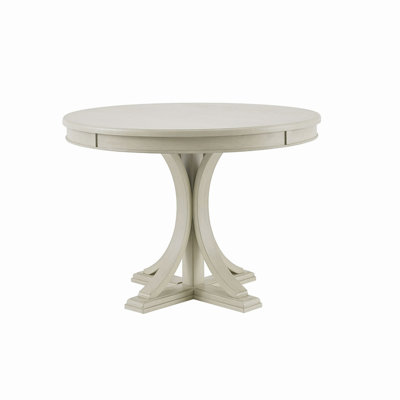 Table de salle à manger ronde de 44 po, finition classique en bois massif pour la salle à manger