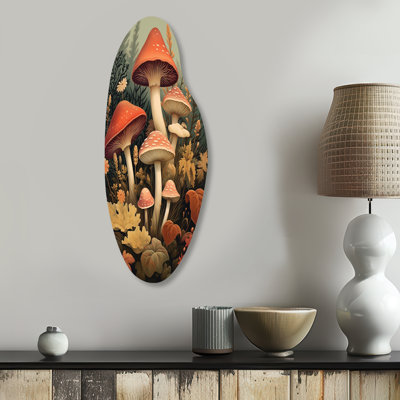 Linton - champignon incurvé, art mural asymétrique en métal