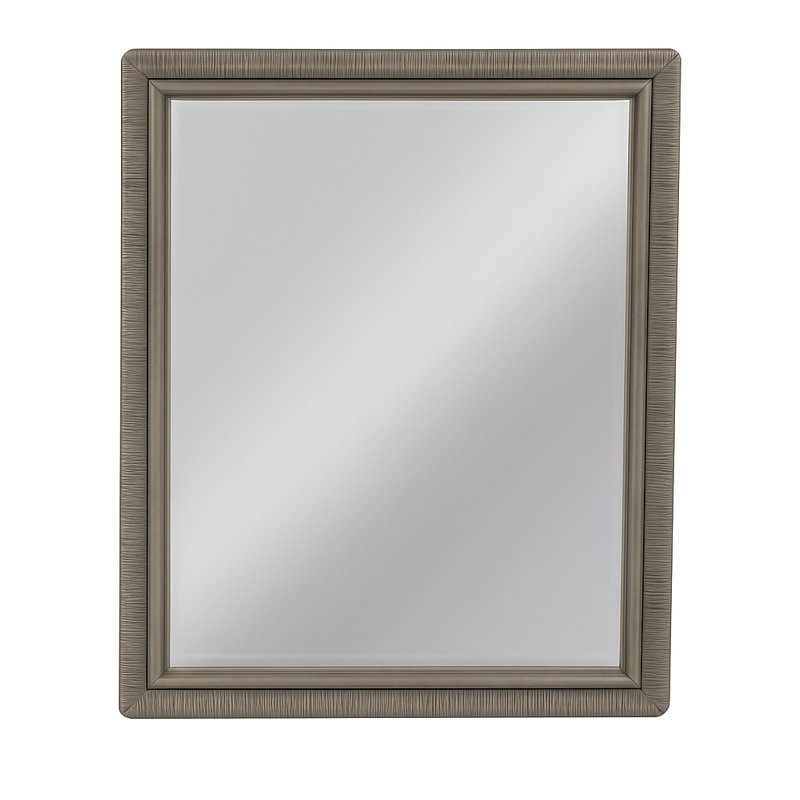 Naples Flat Rattan Beveled Mirror, Mushroom