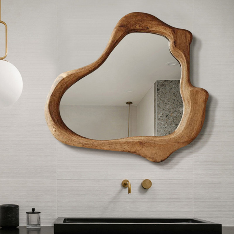 Free Form MDF Wall Mirror, 31.50"H×39.37"L×1.97"W