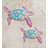 19 Inch Coastal Sea Turtle Metal Indoor Outdoor Wall Decor Set of 2 - Purple-128850205