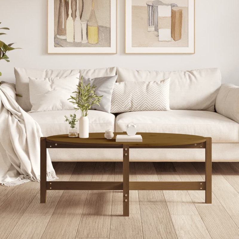 Wroblewski Solid Wood Four Leg Coffee Table, 45cm H x 118cm W x 63cm D, Brown