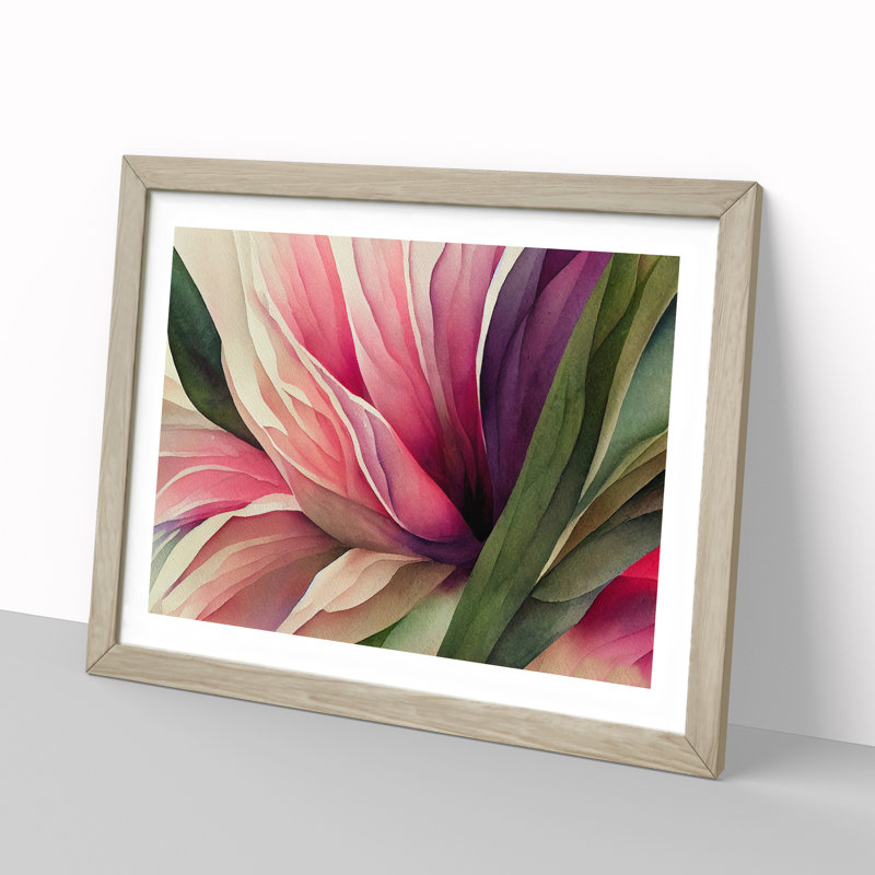 Captivating Flower - Framed Print, 46cm H x 64cm W x 2cm D, Oak