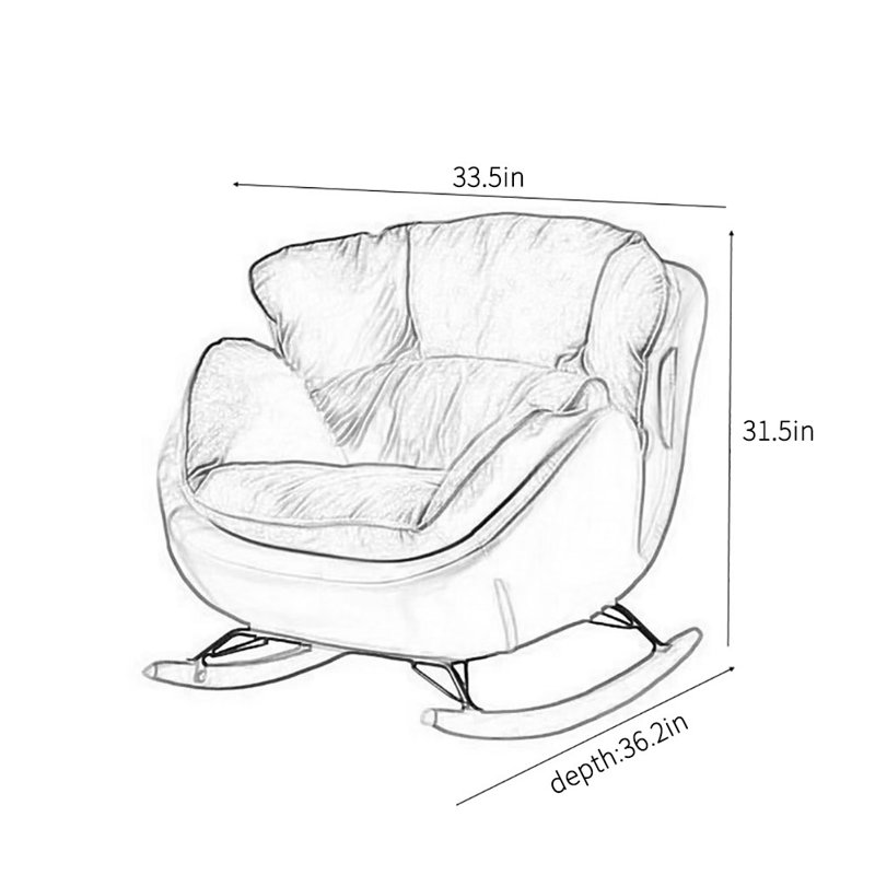 Chaise berçante moderne de luxe légère, Orange