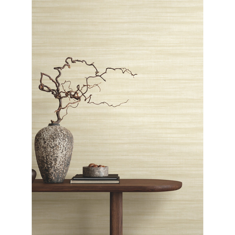 Brushed Linen Abstract Wallpaper Double Roll, Ivory