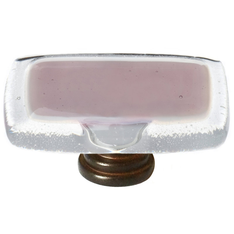 Poignée rectangulaire de 2 po de longueur, Nickel satiné, Mauve