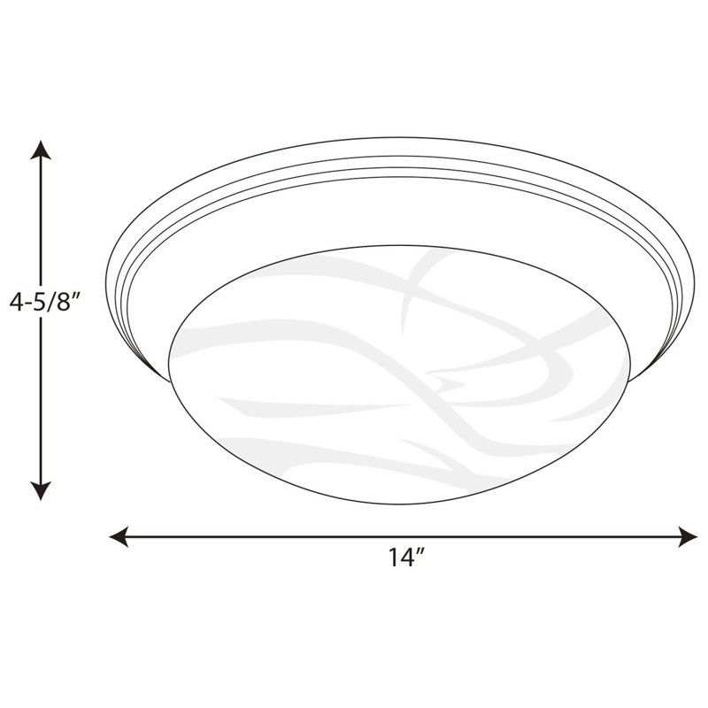 Bomberger Glass Flush Mount, Brushed Nickel, 4 3/4"H x 14"W x 14"D